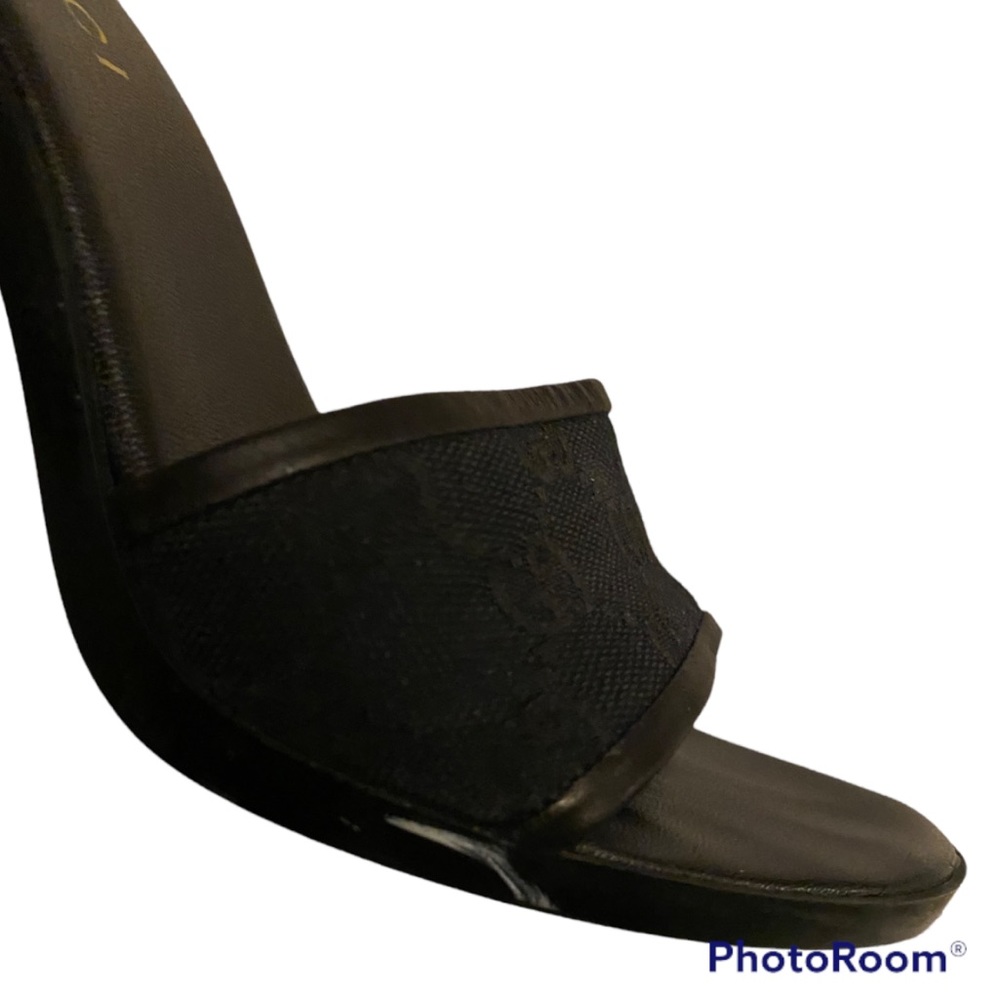 Y2K AUTH GUCCI TOM FORD MONOGRAM CANVAS OPEN TOE HIGH HEEL SANDALS ⭐️⭐️⭐️⭐️⭐️ - Picture 12 of 16